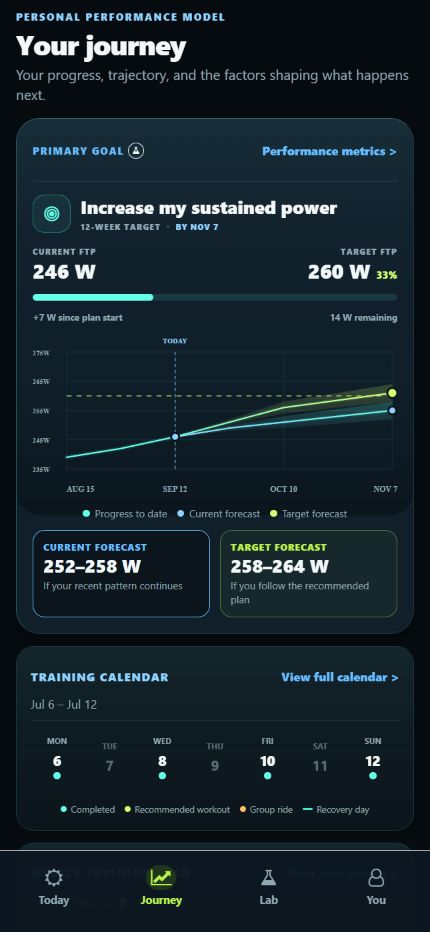 Corlynx Journey app: goals & forecasts